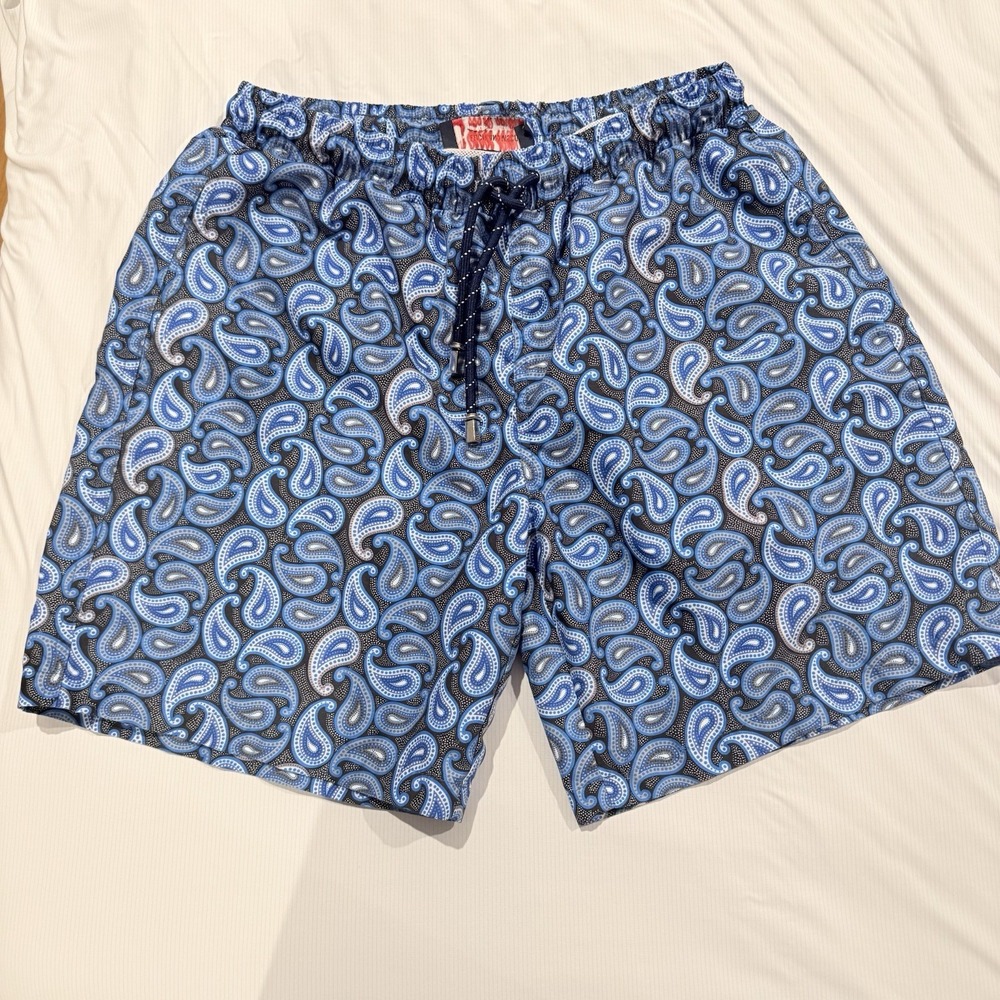 Luchiano Visconti Paisley Swim Shorts Men S Blue Multicolor